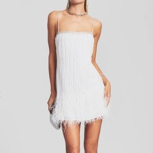 Retrofete Rubina Sequin Feather Dress